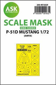  ASK/Art Scale  1/72 North-American P-51D Mustang wheel and canopy paint mask (outside only) 200-M72029