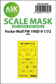  ASK/Art Scale  1/72 Focke-Wulf Fw.190D-9 wheels and canopy mask (outside only) painting mask 200-M72036
