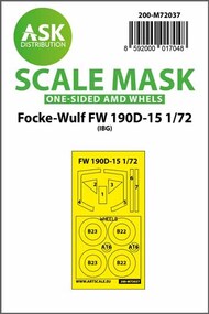  ASK/Art Scale  1/72 Focke-Wulf Fw.190D-15 wheels and canopy mask (outside only) painting mask 200-M72037