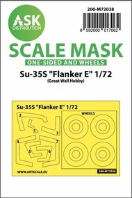  ASK/Art Scale  1/72 Sukhoi Su-35S Flanker E wheels and canopy mask (outside only) painting mask 200-M72038