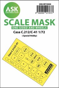 ASK/Art Scale  1/72 Casa C.212/C-41 wheels and canopy frame paint masks (outside only) 200-M72044