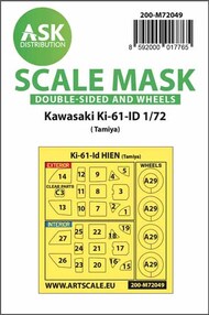  ASK/Art Scale  1/72 Kawasaki Ki-61-ID wheels and canopy frame paint masks inside and outside 200-M72049