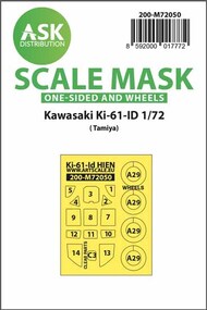 Kawasaki Ki-61-ID wheels and canopy frame paint masks (outside only) OUT OF STOCK IN US, HIGHER PRICED SOURCED IN EUROPE #200-M72050