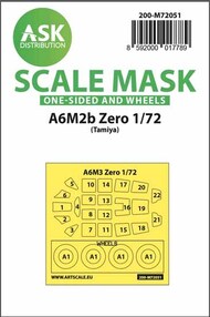  ASK/Art Scale  1/72 Mitsubishi A6M2b Zero wheels and canopy frame paint masks (outside only) OUT OF STOCK IN US, HIGHER PRICED SOURCED IN EUROPE 200-M72051