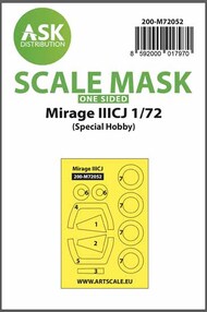  ASK/Art Scale  1/72 Dassault Mirage IIICJ wheels and canopy frame paint masks (outside only) 200-M72052