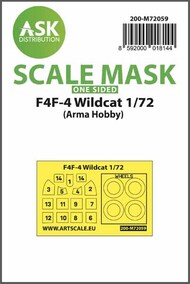  ASK/Art Scale  1/72 Grumman F4F-4 Wildcat one-sided painting (outside only) express mask OUT OF STOCK IN US, HIGHER PRICED SOURCED IN EUROPE 200-M72059
