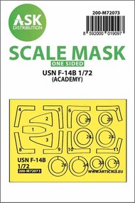  ASK/Art Scale  1/72 Grumman F-14B wheels and canopy frame paint masks (outside only) 200-M72073