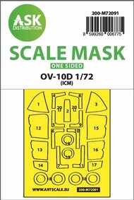 ASK/Art Scale  1/72 North-American/Rockwell OV-10D one-sided external self-adhesive fit mask OUT OF STOCK IN US, HIGHER PRICED SOURCED IN EUROPE 200-M72091