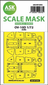  ASK/Art Scale  1/72 North-American/Rockwell OV-10D double-sided external self-adhesive fit mask OUT OF STOCK IN US, HIGHER PRICED SOURCED IN EUROPE 200-M72092