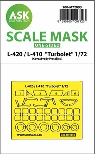 Let L-410 / L-420 Turbolet wheels and canopy frame paint masks (outside only) OUT OF STOCK IN US, HIGHER PRICED SOURCED IN EUROPE #200-M72093