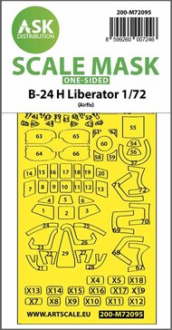  ASK/Art Scale  1/72 Consolidated B-24H Liberator external self-adhesive fit mask 200-M72095