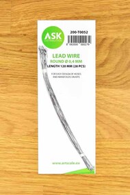  ASK/Art Scale  NoScale Lead Wire - Round 0,4 mm x 120 mm (28 pcs) OUT OF STOCK IN US, HIGHER PRICED SOURCED IN EUROPE 200-T0052