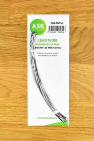  ASK/Art Scale  NoScale Lead Wire - Round 0,8 mm x 120 mm (16 pcs) OUT OF STOCK IN US, HIGHER PRICED SOURCED IN EUROPE 200-T0056