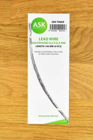  ASK/Art Scale  NoScale Lead Wire - Half-round 0,6 x 0,4 x 140 mm (9 pcs) 200-T0069