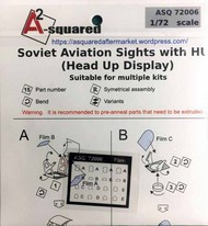  A-Squared  1/72 Soviet Aviation Sights with HUD AASQ72006