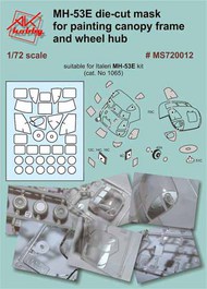  A-Squared  1/72 Sikorsky MH-53E Sea Dragon die-cut mask for painting canopy frame and wheel hub BMS720012