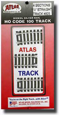  Atlas  NoScale Ho-Code 100 1 1/2" Straight Track ATL825