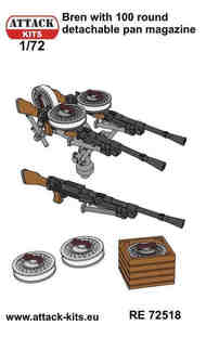 Bren MG w. 100-round detachable pan magazine detail set #AT-RE72518