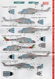  Authentic Decals  1/48 Westland Lynx NAVY, pt. I: Brasil, Portugal, Germany. South Korea [AH-7 Mk.88A / HMA.8 / Mk.90B / HMA.8] AD4848