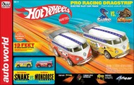  Auto World  HO Snake vs Mongoose (VW Bus) Legends of the Quarter Mile Pro Drag Strip Slot Car 13' Racing Set AWD34003