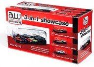  Auto World  NoScale 3-in-1 Auto Plastic Display Showcase for 1/64, 1/43, 1/24 w/Black Base & Interchangeable Inserts AWD4
