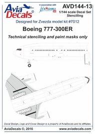  Avia Decals  1/144 Boeing 777-300ER full stencil AVD144-013