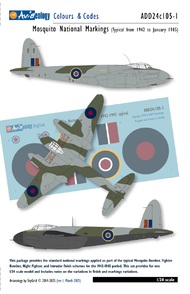 de Havilland Mosquito National Markings 1942-1945 (Type B upper wing roundels) ADD24C105-1