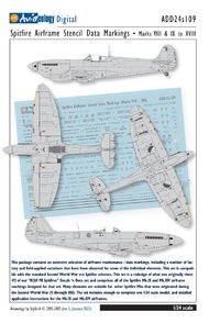 Supermarine Spitfire airframe stencil/data ADD24S109
