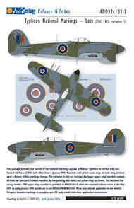 Hawker Typhoon National Markings Late (2TAF/BAFO variation1) #ADD32C103-2