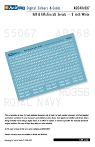 RAF & FAA/Fleet Air Arm Aircraft Serials: 8' White ADD48C007