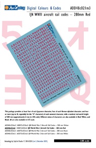 Imperial Japanese Navy WWII Aircraft Tail Codes 280mm Red ADD48C021M3