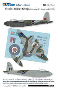 de Havilland Mosquito National Markings Typical early 1945 early 1947 #ADD48C105-2