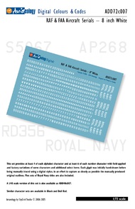 RAF & FAA/Fleet Air Arm Aircraft Serials: 8' White Colours & Codes ADD72C007