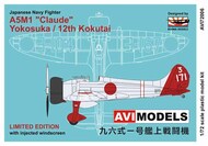  AVI Models  1/72 Mitsubishi A5M1 'Claude' 'Yokosuka/12th Kokutai' AVI72006