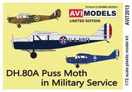  AVI Models  1/72 de Havilland DH-80A Puss Moth 'In Military Service' re-box, with new decals AVI72015