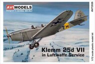  AVI Models  1/72 Klemm Kl-25d VII 'In Luftwaffe Service' AVI72026