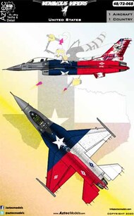 Venimous Vipers 4 USAF F-16C Lone Star State decoration #AZD48068