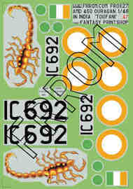 Ouragan India 1/48 th IC692, 2 versions for future kit FR7002 #FR0X27