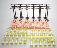  Bachmann  HO Layout Accessories Assortment (12 telephone poles & 24ea signs/figures) BAC42104