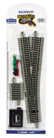  Bachmann  HO #5 Right Hand Switch Nickel Silver Track (1/Cd) BAC44566