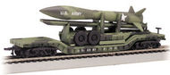  Bachmann  N 52' Center Depressed Flat Car w/Missile US Army (Olive Drab Camo) BAC71396
