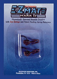  Bachmann  HO Center Shank-Long E-Z Mate Mark II  Magnetic Knuckle Couplers w/Metal Coil Spring (12pr/cd) BAC78024