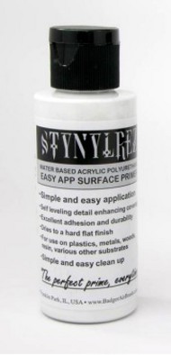  Badger  NoScale Stynylrez Water-Based Acrylic Primer White 4oz. Bottle BAD401