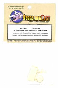  BarracudaCast  1/32 Bf.109G Standard Tailwheel with Boot (REV kit) OUT OF STOCK IN US, HIGHER PRICED SOURCED IN EUROPE BARBR32470