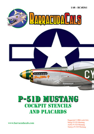  Barracuda Studio  1/48 P-51D Cockpit Stencils and Placards OUT OF STOCK IN US, HIGHER PRICED SOURCED IN EUROPE BARBC48361