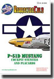 P-51D Mustang Cockpit Stencils and Placards #BARBC32010