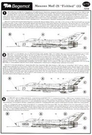  Begemot  1/72 Mikoyan MiG-21 Fishbed Part 1. Early versions (12) BT72018