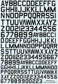 Figures & letters black 45deg code (10,12 & 14mm) BER015