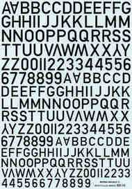 Figures & letters black RAF code (10, 12 & 14mm). BER016