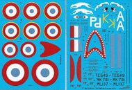  Berna Decals  1/32 Reprinted and modified: Supermarine Spitfire LF Mk.IX French in Indochina (3 schemes) BER32006N